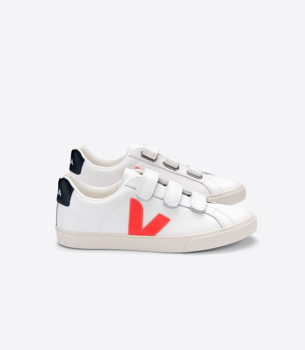 Veja Sneakers Barbati - 3-Lock Piele - Albi/Portocalii - 8697405-OC